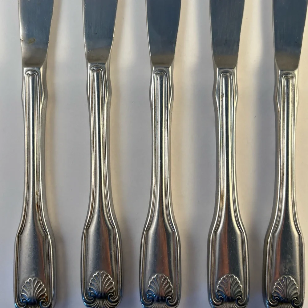5 Piece Reed & Barton Rebacraft SANIBEL SHELL Stainless Steel Knives Replacement
